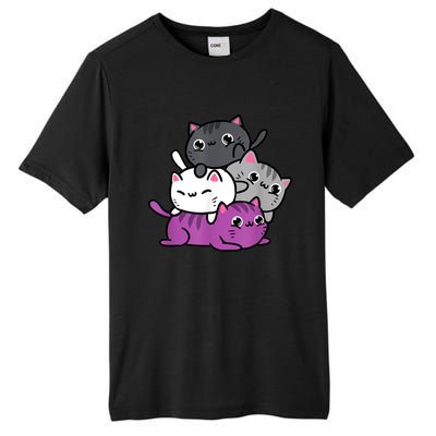 Kawaii Cat Pile Asexual Pride Tall Fusion ChromaSoft Performance T-Shirt