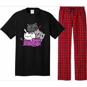 Kawaii Cat Pile Asexual Pride Pajama Set