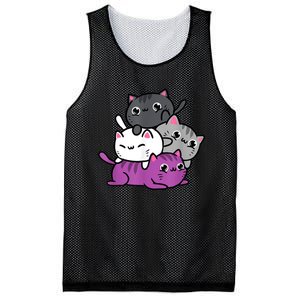 Kawaii Cat Pile Asexual Pride Mesh Reversible Basketball Jersey Tank