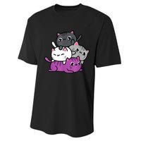 Kawaii Cat Pile Asexual Pride Performance Sprint T-Shirt