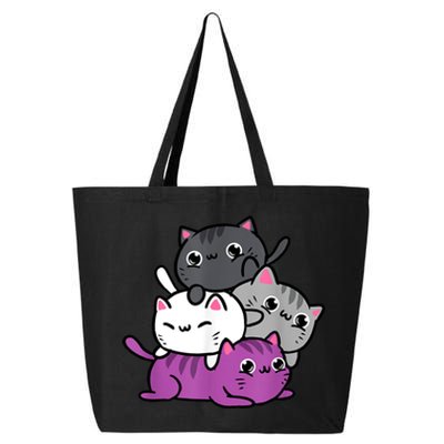 Kawaii Cat Pile Asexual Pride 25L Jumbo Tote