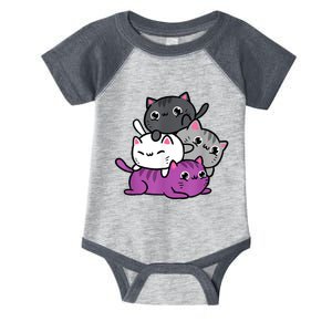 Kawaii Cat Pile Asexual Pride Infant Baby Jersey Bodysuit