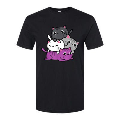 Kawaii Cat Pile Asexual Pride Softstyle® CVC T-Shirt