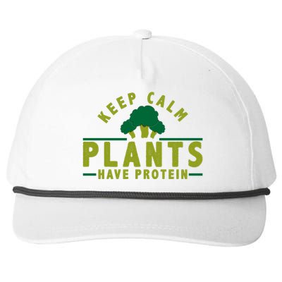 Keep Calm Plants Have Protein Snapback Five-Panel Rope Hat