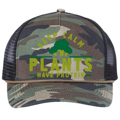 Keep Calm Plants Have Protein Retro Rope Trucker Hat Cap