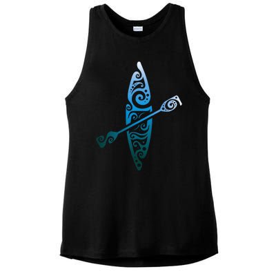 Kayaker Canoeing Paddling Boat Lover Kayak Water Sport Ladies PosiCharge Tri-Blend Wicking Tank