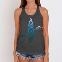 Kayaker Canoeing Paddling Boat Lover Kayak Water Sport Women's Knotted Racerback Tank