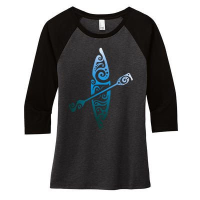 Kayaker Canoeing Paddling Boat Lover Kayak Water Sport Women's Tri-Blend 3/4-Sleeve Raglan Shirt