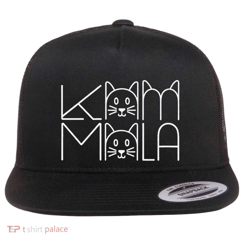 Kamala Cat Parody Political Support Kamala Harris Flat Bill Trucker Hat