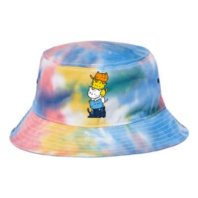 Kawaii Cat Pile Aroace Pride Flag Tie Dye Newport Bucket Hat