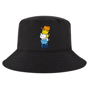 Kawaii Cat Pile Aroace Pride Flag Cool Comfort Performance Bucket Hat