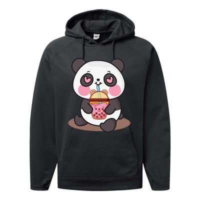 Kawaii Cute Panda Boba Tea Bubble Tea Anime Performance Fleece Hoodie