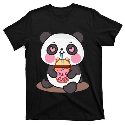 Kawaii Cute Panda Boba Tea Bubble Tea Anime T-Shirt