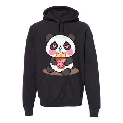 Kawaii Cute Panda Boba Tea Bubble Tea Anime Premium Hoodie