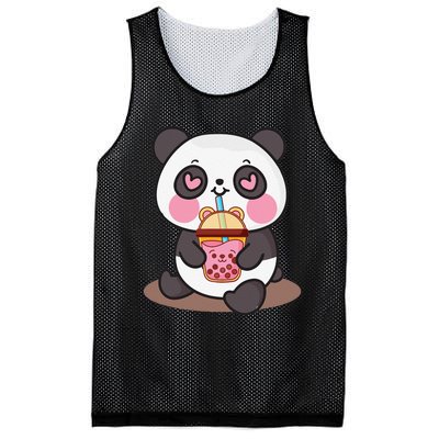 Kawaii Cute Panda Boba Tea Bubble Tea Anime Mesh Reversible Basketball Jersey Tank