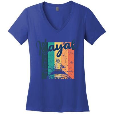 Kayak Canoe Paddleboat Water Sports Kayak Gift Women's V-Neck T-Shirt