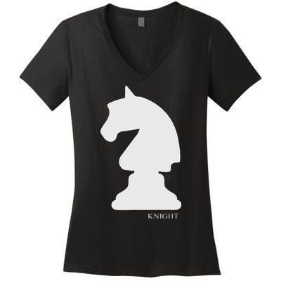 Knight Chess Piece Group Costume Chess Club Chess Board Women's V-Neck T-Shirt
