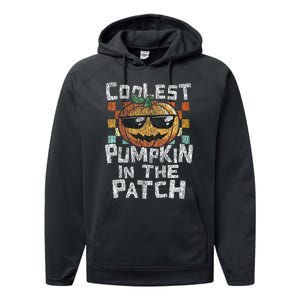 Kids Coolest Pumpkin In The Patch Halloween Girls Performance Fleece Hoodie