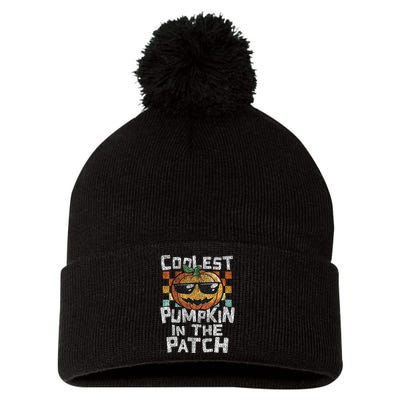 Kids Coolest Pumpkin In The Patch Halloween Girls Pom Pom 12in Knit Beanie