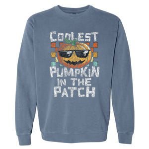 Kids Coolest Pumpkin In The Patch Halloween Girls Garment-Dyed Sweatshirt