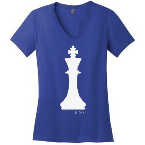 King Chess Piece Halloween Costume Chess Club Women's V-Neck T-Shirt