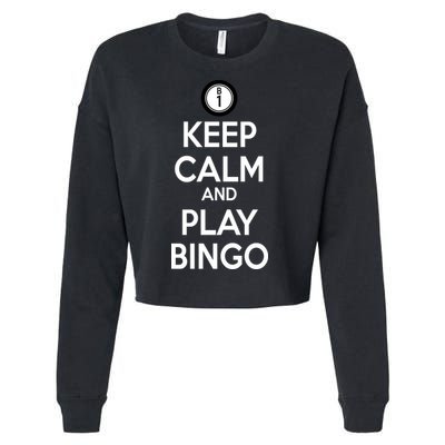 Keep Calm And Play Bingo Cropped Pullover Crew