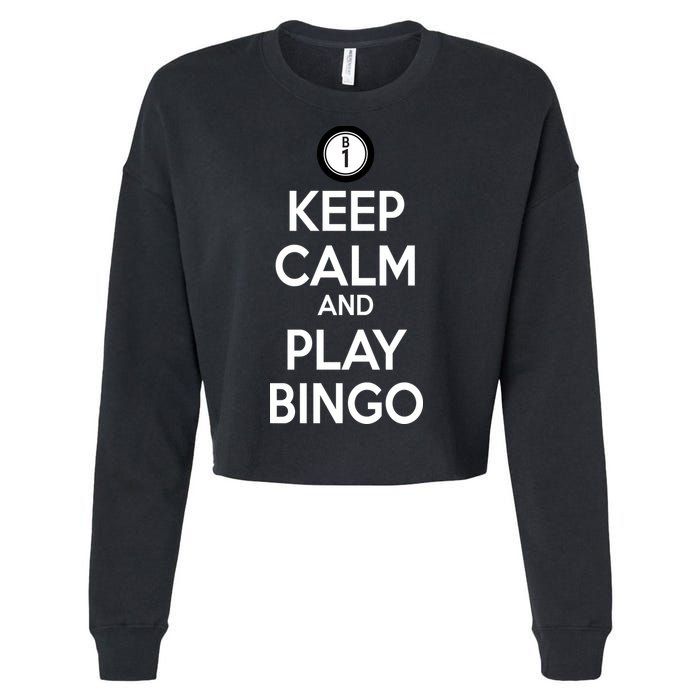 Keep Calm And Play Bingo Cropped Pullover Crew