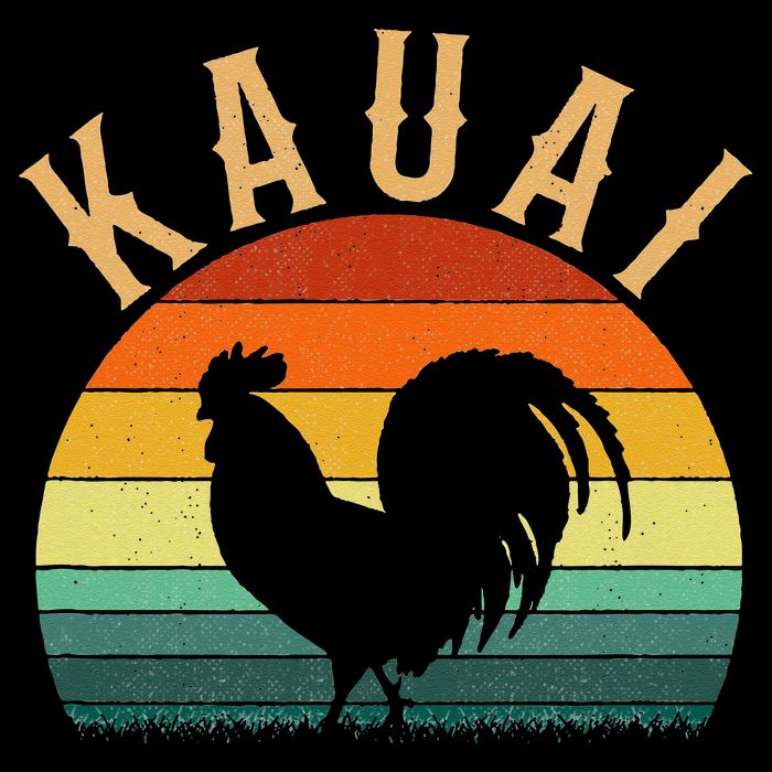 kauai chicken rooster hawaii Button