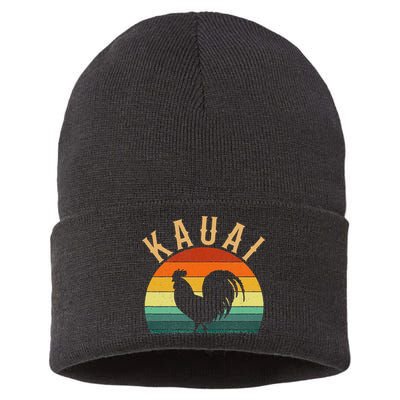 kauai chicken rooster hawaii Sustainable Knit Beanie
