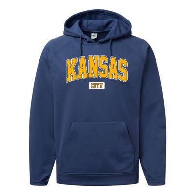 Kansas City Retro Vintage Performance Fleece Hoodie