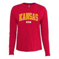 Kansas City Retro Vintage Womens Cotton Relaxed Long Sleeve T-Shirt