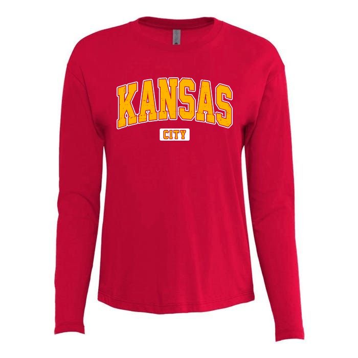 Kansas City Retro Vintage Womens Cotton Relaxed Long Sleeve T-Shirt