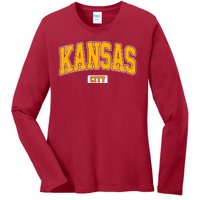 Kansas City Retro Vintage Ladies Long Sleeve Shirt