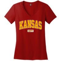 Kansas City Retro Vintage Women's V-Neck T-Shirt