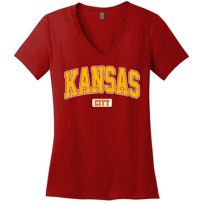 Kansas City Retro Vintage Women's V-Neck T-Shirt