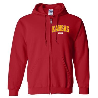 Kansas City Retro Vintage Full Zip Hoodie