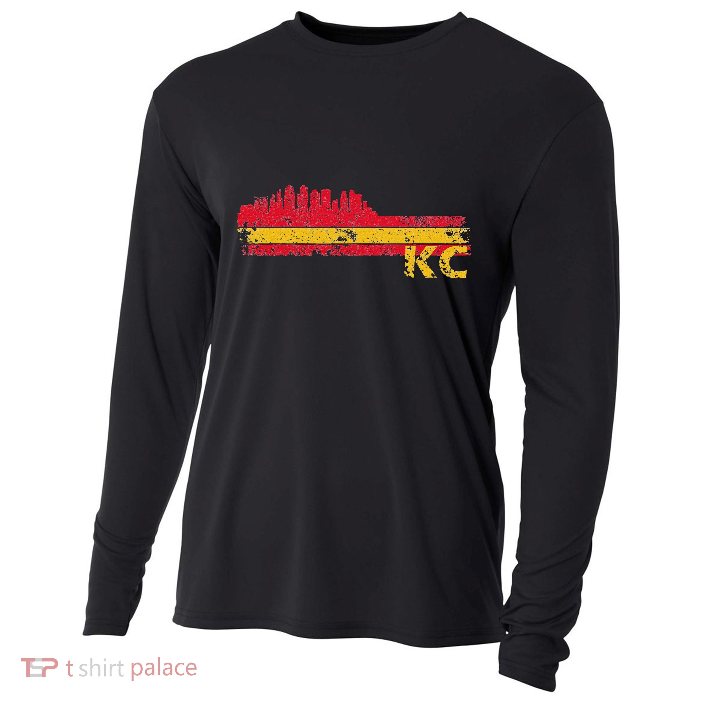 Kansas City Retro Vintage Classic Missouri Gift Kc Cooling Performance Long Sleeve Crew