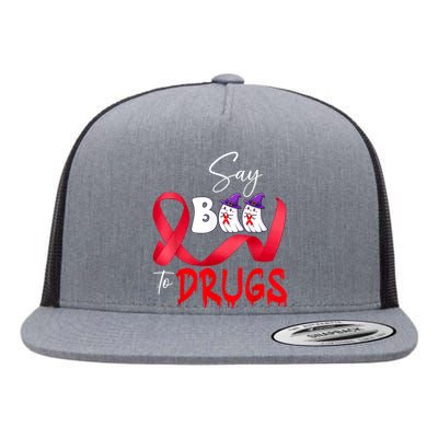 Kids Cute Red Ribbon Week Say Boo To Drugs Halloween Flat Bill Trucker Hat