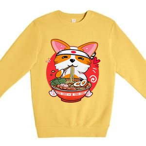 Kawaii Corgi Ra Cute Japanese Manga Anime for Dog Lovers Premium Crewneck Sweatshirt