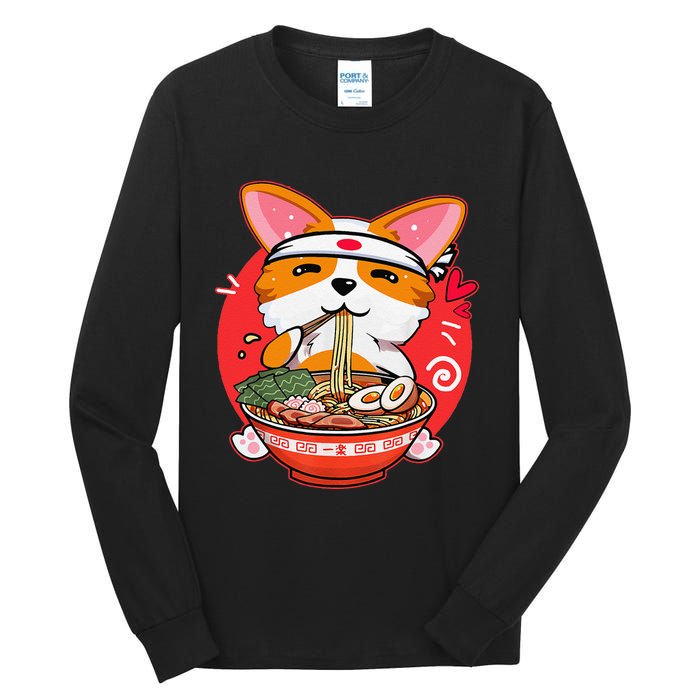 Kawaii Corgi Ra Cute Japanese Manga Anime for Dog Lovers Tall Long Sleeve T-Shirt