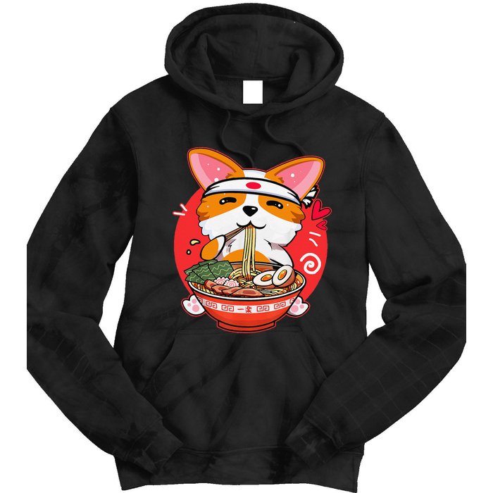 Kawaii Corgi Ra Cute Japanese Manga Anime for Dog Lovers Tie Dye Hoodie