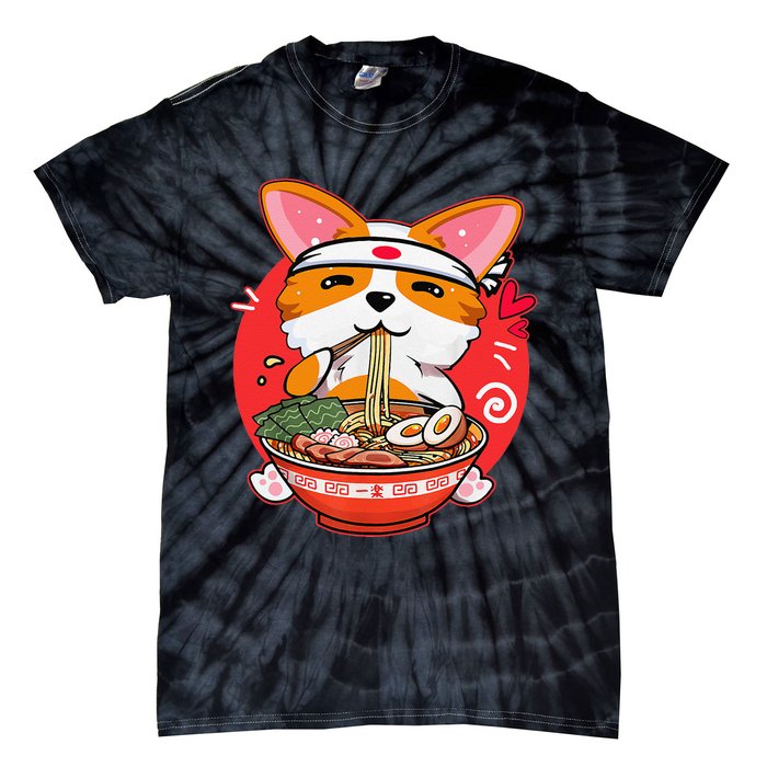 Kawaii Corgi Ra Cute Japanese Manga Anime for Dog Lovers Tie-Dye T-Shirt