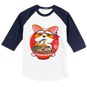 Kawaii Corgi Ra Cute Japanese Manga Anime for Dog Lovers Baseball Sleeve Shirt