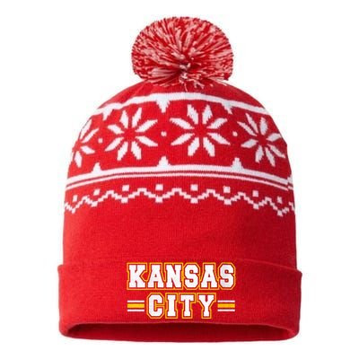 Kansas City Retro Style Kc Fan Gift USA-Made Snowflake Beanie