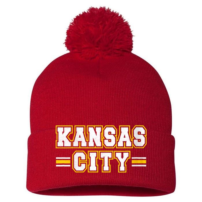 Kansas City Retro Style Kc Fan Gift Pom Pom 12in Knit Beanie