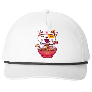 Kawaki Cat Ramen Anime Cartoon Snapback Five-Panel Rope Hat