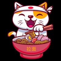 Kawaki Cat Ramen Anime Cartoon Flatbill Hat