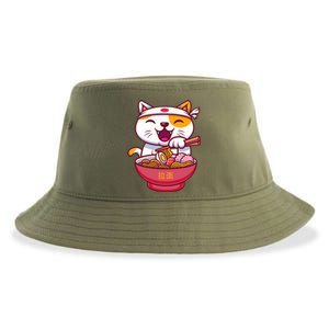 Kawaki Cat Ramen Anime Cartoon Sustainable Bucket Hat