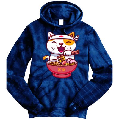 Kawaki Cat Ramen Anime Cartoon Tie Dye Hoodie