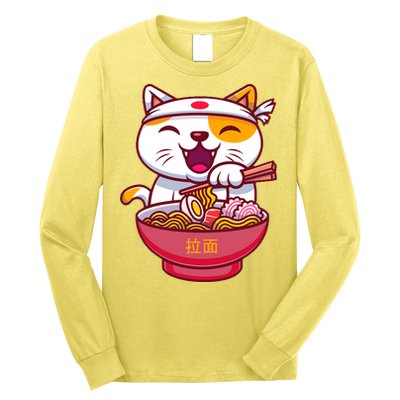 Kawaki Cat Ramen Anime Cartoon Long Sleeve Shirt